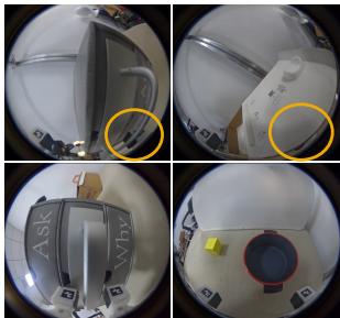 Comparison of hard scenarios where visual SLAM fails but AR tracking succeeds.