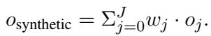 展示合成结果计算的公式。