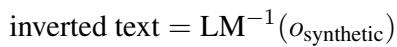 展示将合成嵌入反演回文本的公式。