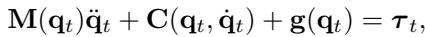 Equation of motion for robot dynamics.