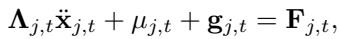 Equation for operational space dynamics.