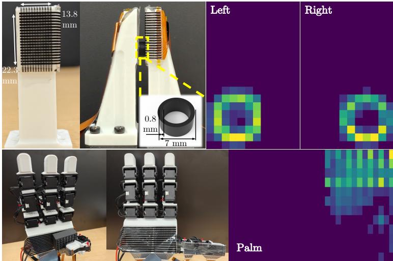 DexSkin application on LEAP hand and flat gripper.