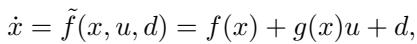 Equation describing the system dynamics