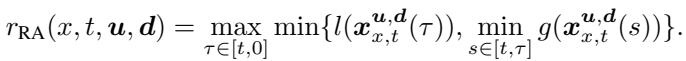 Equation for the Reach-Avoid reward function