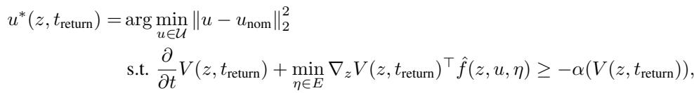 Equation for the safety filter optimization problem
