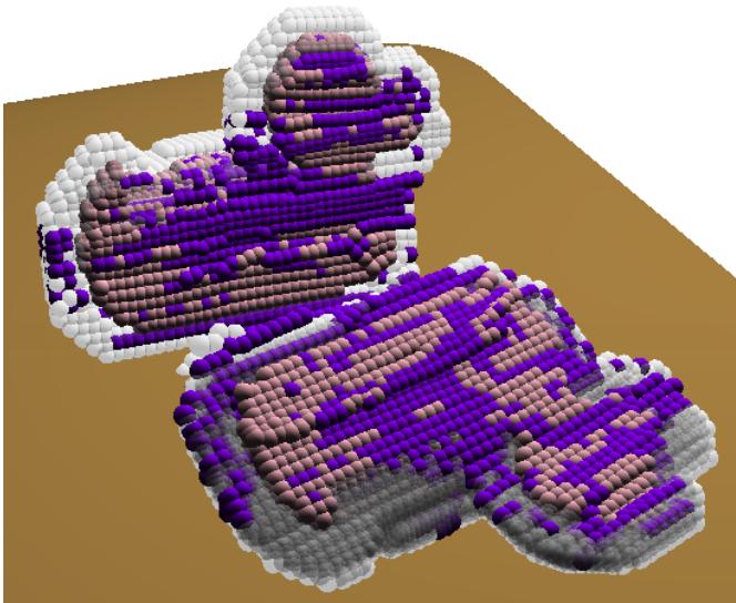 基于压缩和拉伸阈值的粒子损伤方程。