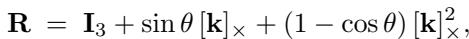 Equation 3: Rotation matrix calculation to align the scene with gravity.