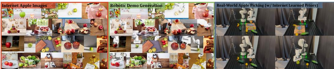 Figure 5: Learning a vision-based apple grasping prior from Internet apple images.