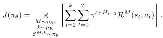 Objective function for maximizing reward across multiple trials.