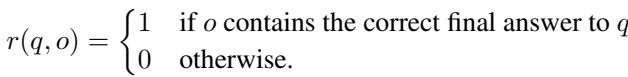 A simple binary reward function for verifiable tasks.