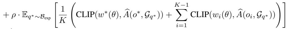 The experiential off-policy part of the ExGRPO objective function.