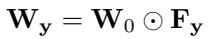 使用学习到的矩阵 \\(F_y\\) 调制卷积权重。