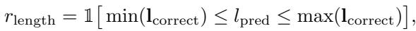 Equation for the length reward.