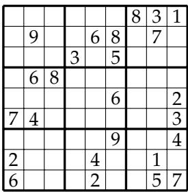 Figure 6a: The input Sudoku puzzle (<code>x</code>).