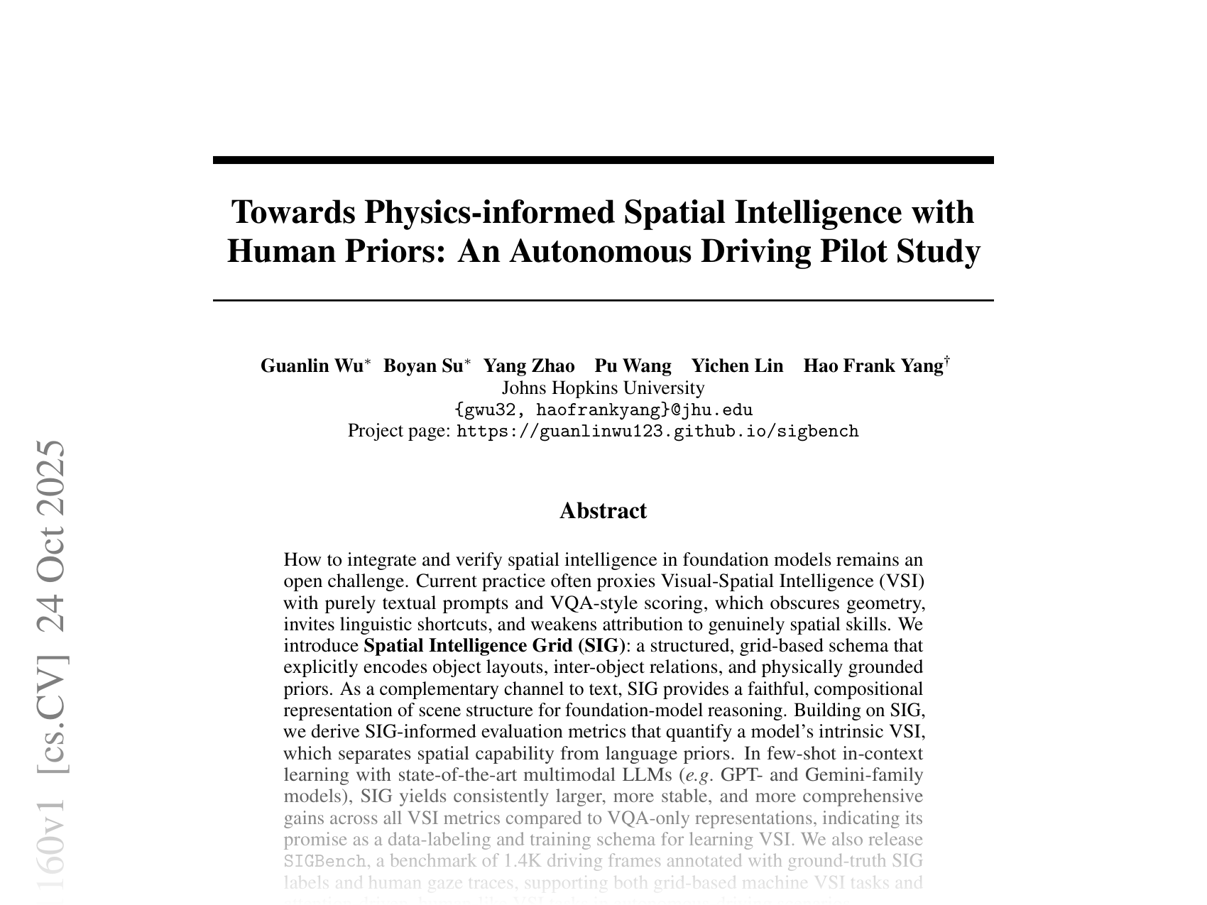 [Towards Physics-informed Spatial Intelligence with Human Priors: An Autonomous Driving Pilot Study 🔗](https://arxiv.org/abs/2510.21160)