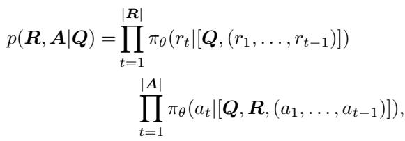 离散思维链的生成概率。