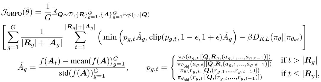 标准 GRPO 算法的损失函数。