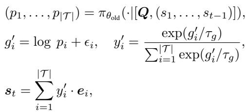 SofT-GRPO rollout 过程的方程。