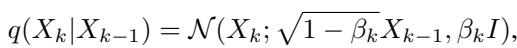 Equation for forward Gaussian noising process.