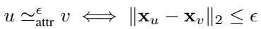 Equation for approximate attribute equivalence