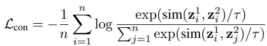 Equation for contrastive loss