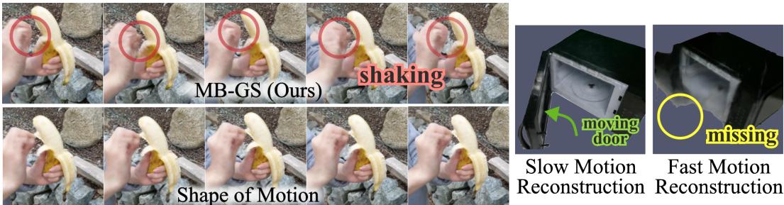Figure 13: Failure Cases on Fast-Moving Objects.