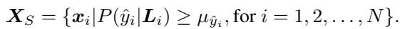 Equation for filtering the source domain set.