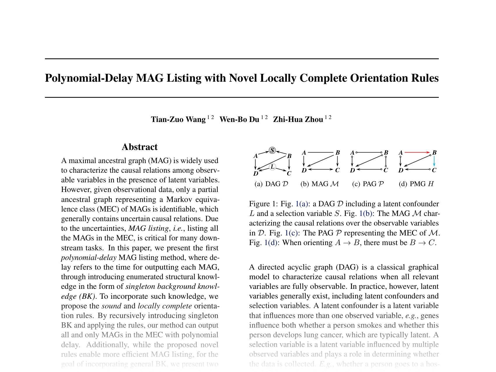 [Polynomial-Delay MAG Listing with Novel Locally Complete Orientation Rules 🔗](https://openreview.net/pdf?id=70voOlSPos)