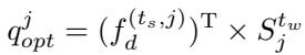 Equation for updating the optimized queries.