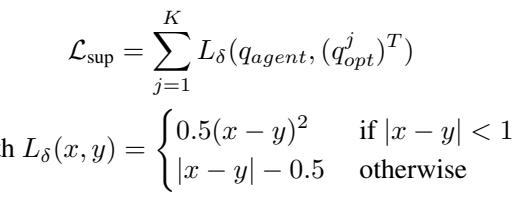 Equation for the supervision loss on agent queries.