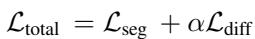 Equation for the total loss function including diffusion loss.