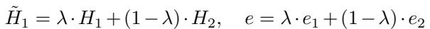 Equation showing the mixup formula for molecular representation and environment.
