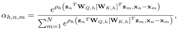 Equation for Translation Equivariant attention weights.