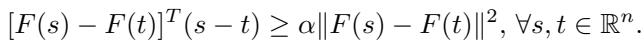 The definition of cocoercivity. It relates the inner product of gradient differences to the squared norm of the gradient differences.