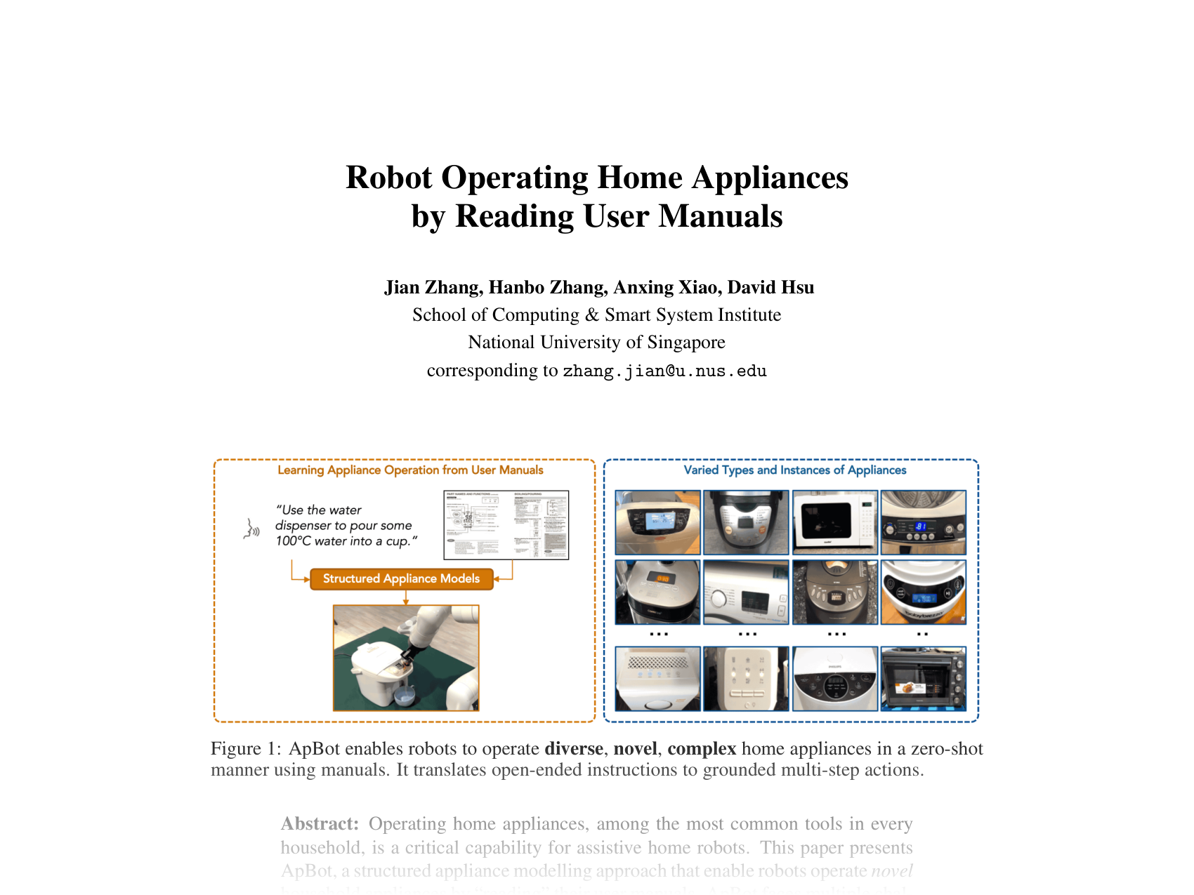 [Robot Operating Home Appliances by Reading User Manuals 🔗](https://openreview.net/pdf?id=wZUQq0JaL6)