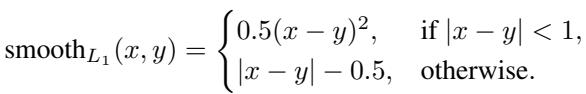 Definition of the smooth L1 loss function.