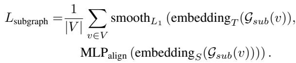 Equation for Subgraph-Level distillation loss.