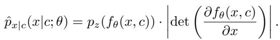 Equation describing the conditional probability distribution.