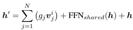 Equation for MoLE inference using pre-computed vectors.