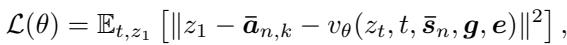 Equation 2: The loss function for the flow model optimization.