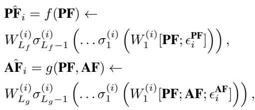 Equation for feature reconstruction.