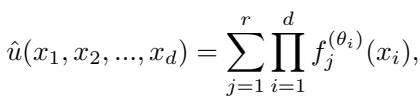 Equation describing the separable prediction function.