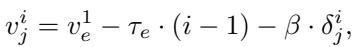 Equation for calculating the weight of a specific sample j at epoch i.