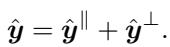 Equation showing decomposition into parallel and perpendicular components.