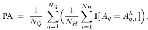 一致性概率 (PA) 公式。