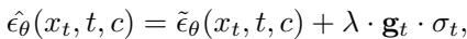 Equation for mode-guided noise prediction.
