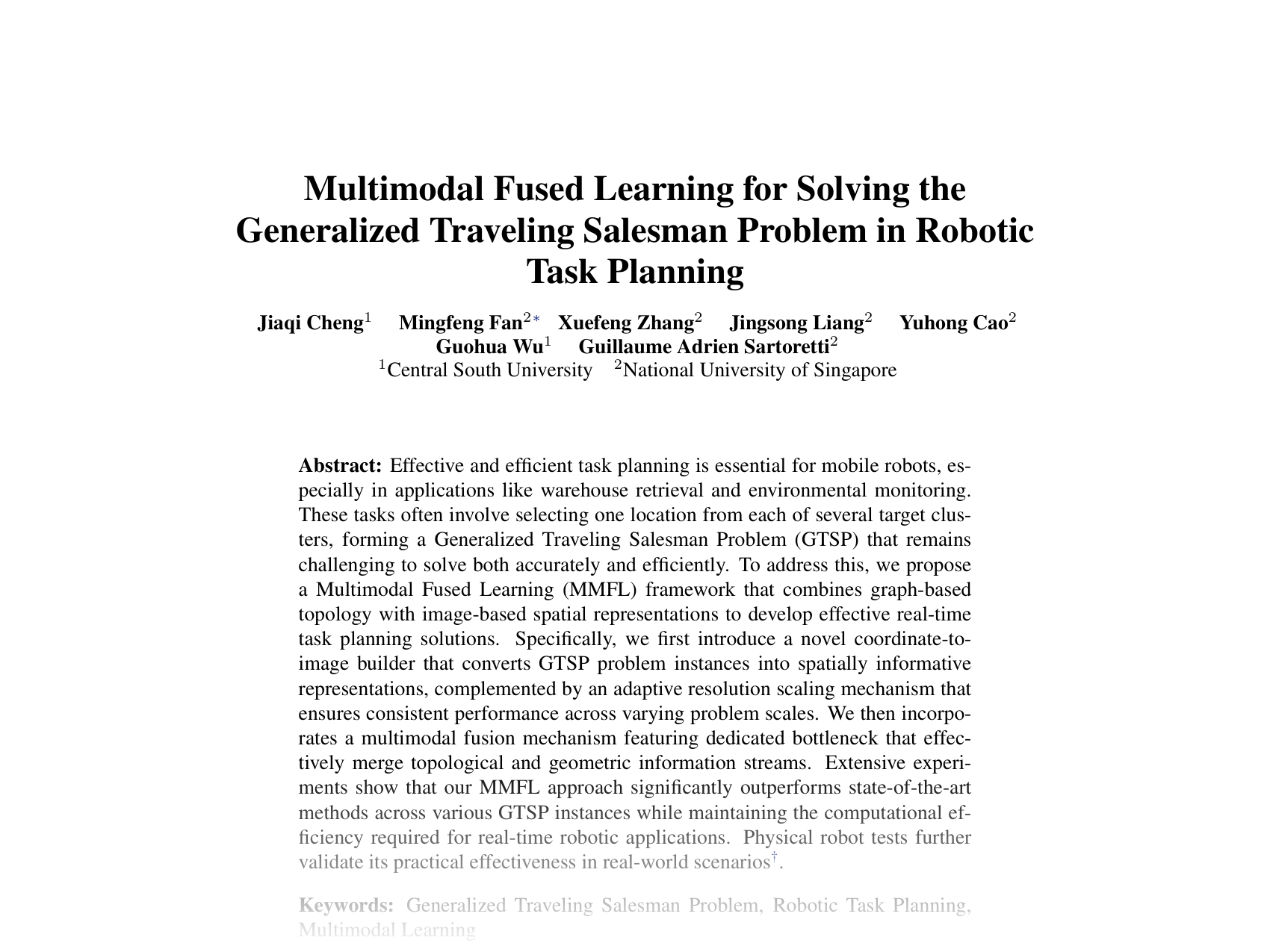 [Multimodal Fused Learning for Solving the Generalized Traveling Salesman Problem in Robotic Task Planning 🔗](https://openreview.net/pdf?id=r29CIl3ePP)
