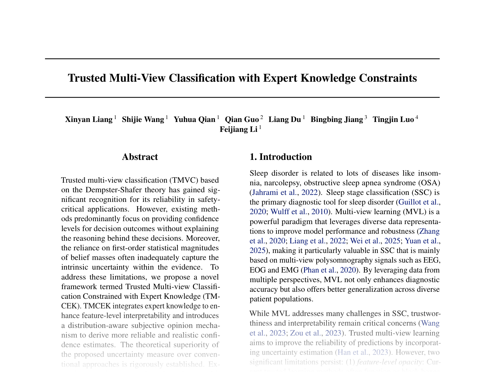 [Trusted Multi-View Classification with Expert Knowledge Constraints 🔗](https://openreview.net/pdf?id=U64wEbM7NB)