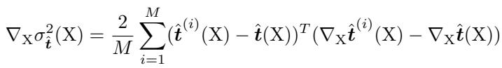 Equation for the Gradient of Positional Variance (Volatility).