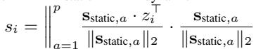 Projection equation for static component.
